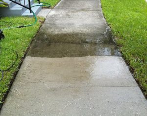 Sidewalk after power wash